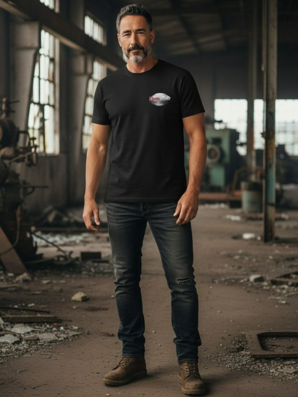 Coors Light Black Short Sleeve Logo Graphic Tee T-Shirt Men Large